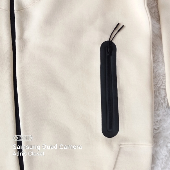 Nike Sportswear Tech Fleece Windrunner Full Zip Hooded Jacket Coconut Milk - Picture 3 of 8